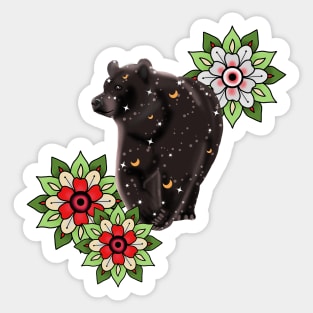 Night of brown bear Sticker